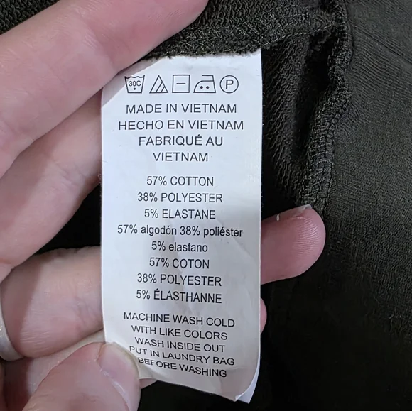 Michael Michael Kors Olive Green V-Neck Hoodie Crossover Hem Size Medium - Picture 6 of 8